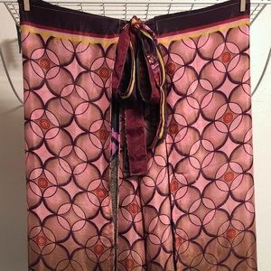 Wevez silk reversible wrap pants